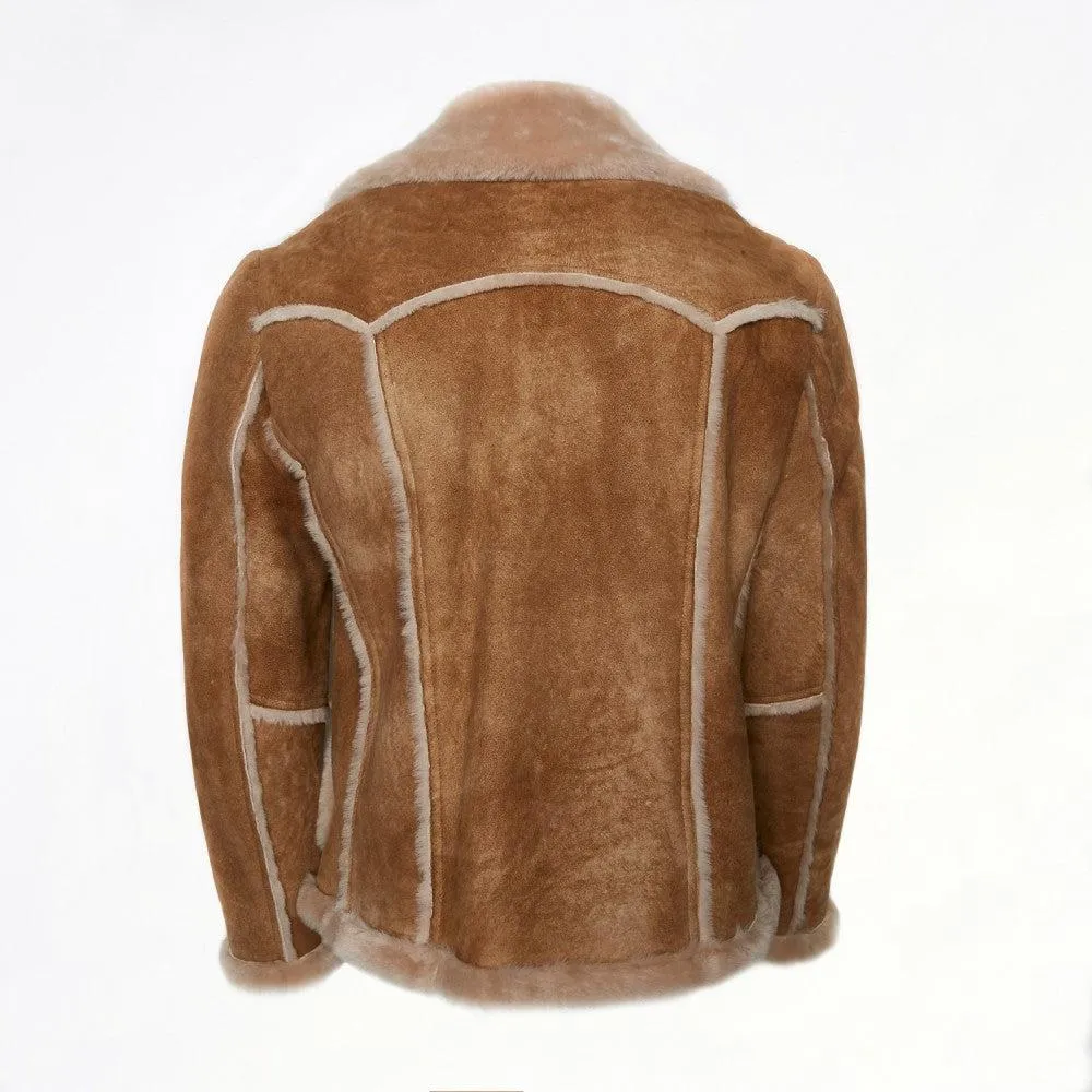 RC1 - Cuadra abstract western cowboy shearling sheepskin jacket for men