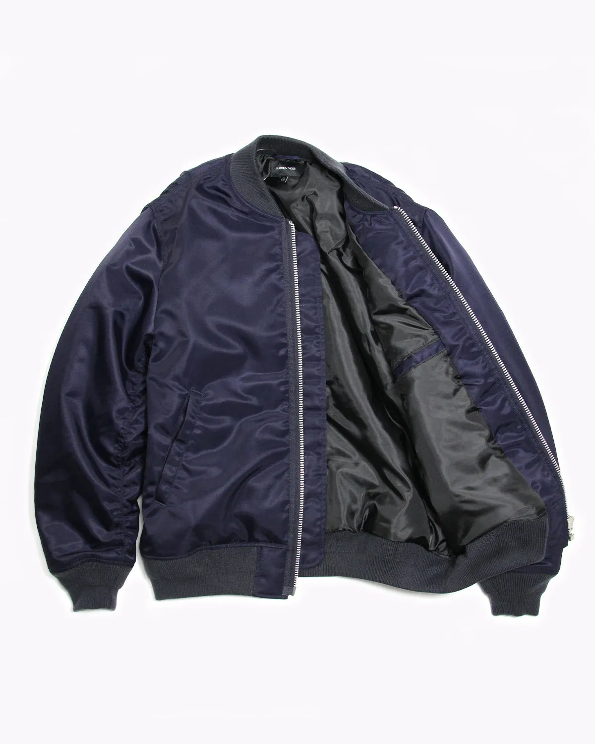 Satin Bomber - Navy