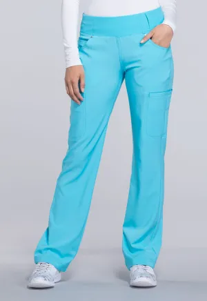 Scrub Pants - Cherokee Women's iFlex Mid Rise Straight Leg Pull-on Pant - Turquoise, CK002