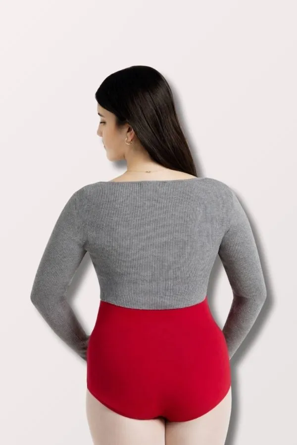 Shrug with Faux Knot - Heather Gray