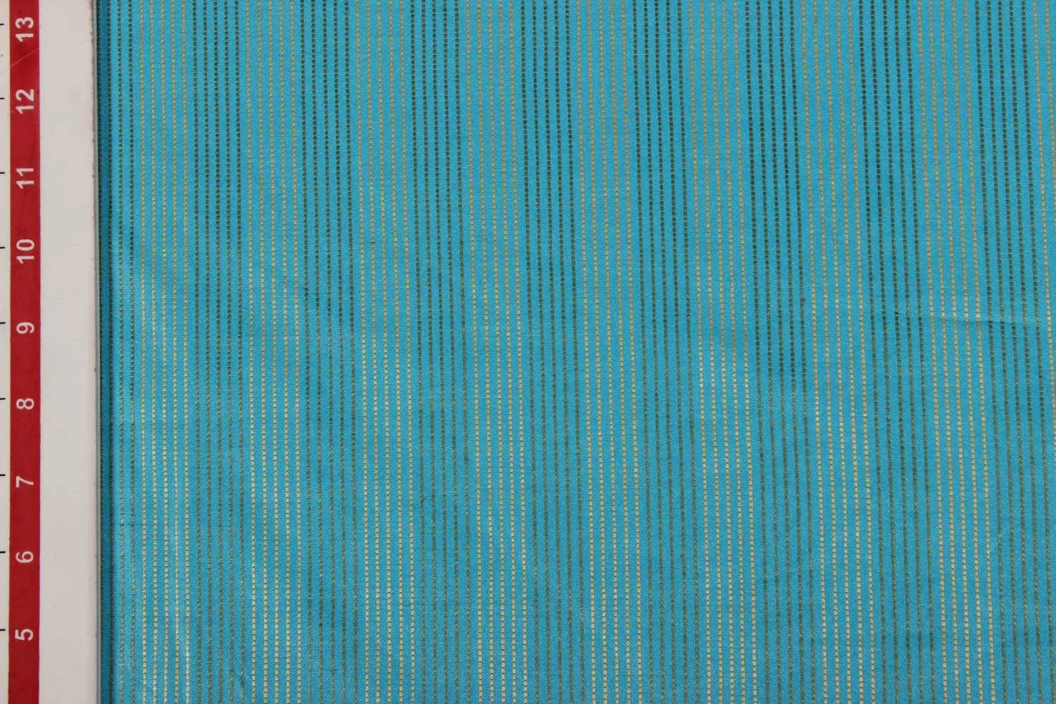 Sky Blue Stripes Cotton Tussar Fabric