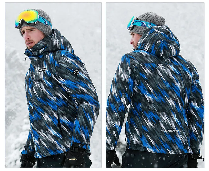 TOREAD Print Blue Black Waterproof Ski Jacket