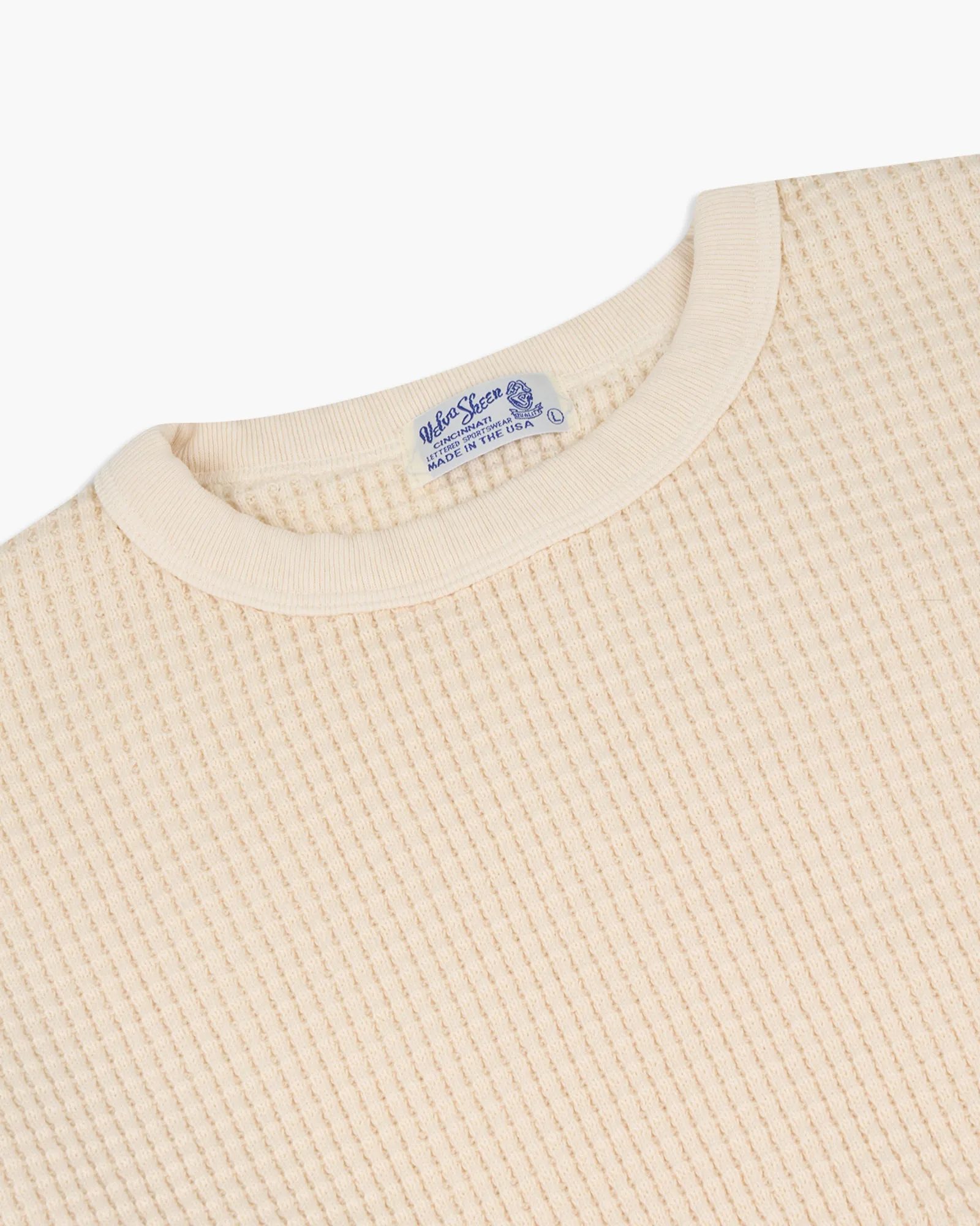 Velva Sheen Waffle Crew Set-In Sweat - Natural