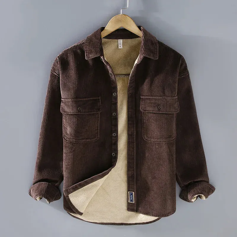 VINCE | CORDUROY SHIRT WITH FLEECE