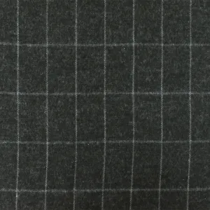 Vintage Black-Gray Check Wool-Cotton Woven Jacketing Fabric