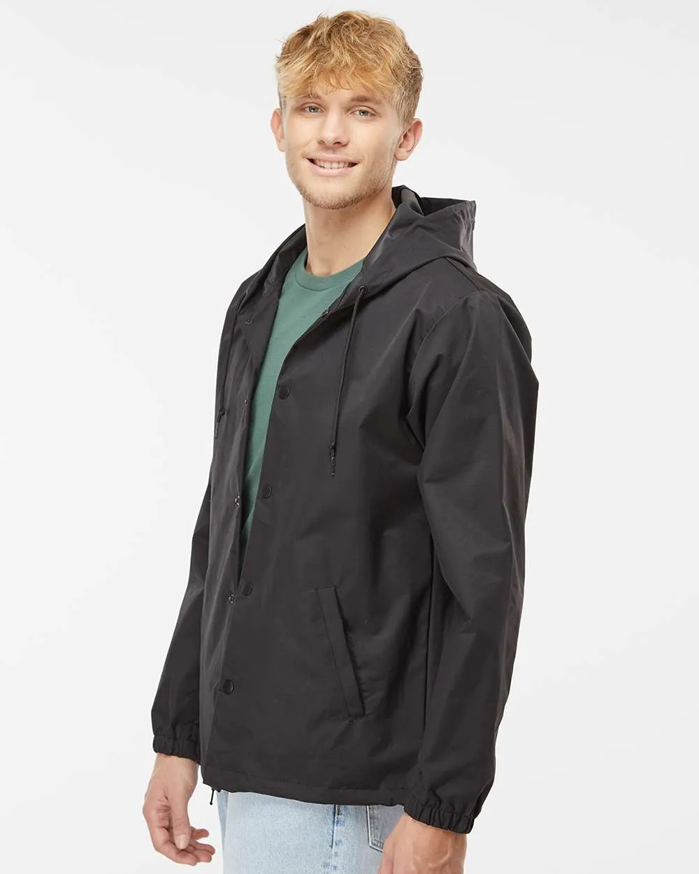 Water Resistant Hooded Windbreaker Coaches Jacket