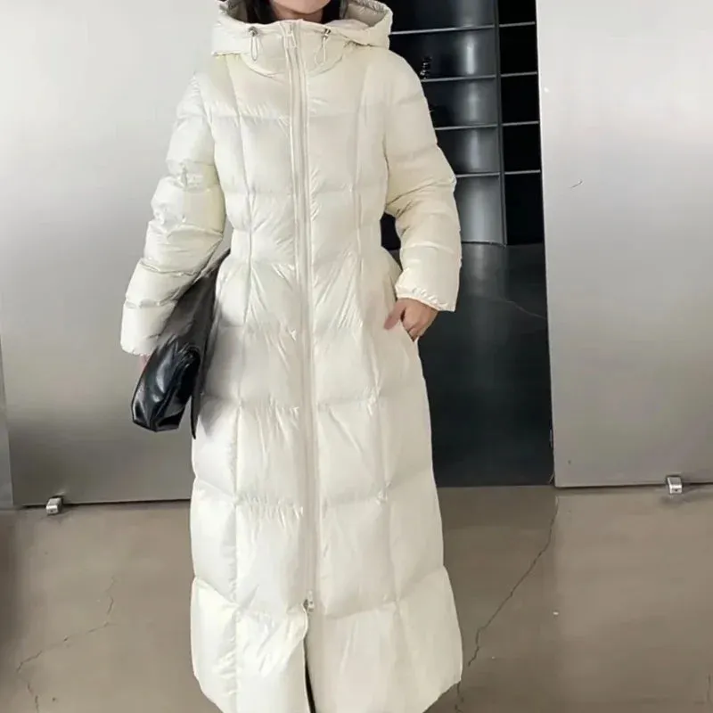 Women's Winter White Goose Down Windproof Puffer Coats