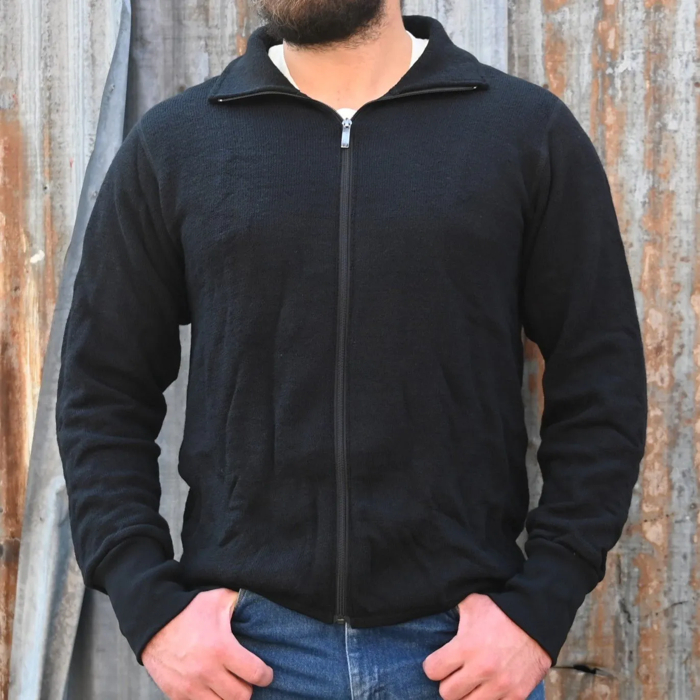 Woolpower Full Zip Jacket in Black